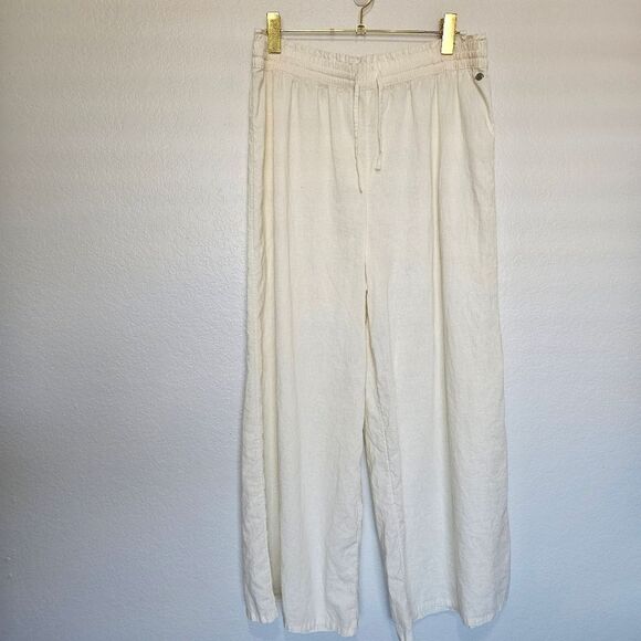 Calia | SET Front Tie Top & Wide Straight Leg Relaxed Pants, Womens Large XL - Picture 6 of 9